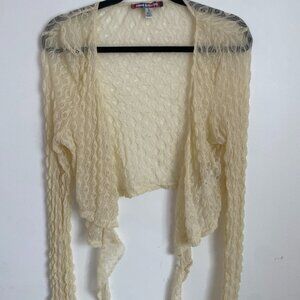 Urban Outfitters Lacy Balero/Cardigan (L) cream